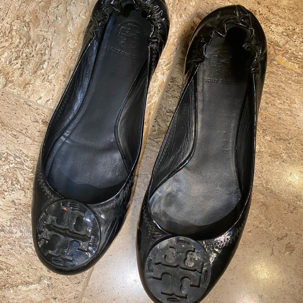 Tory Burch Black Patent Flats